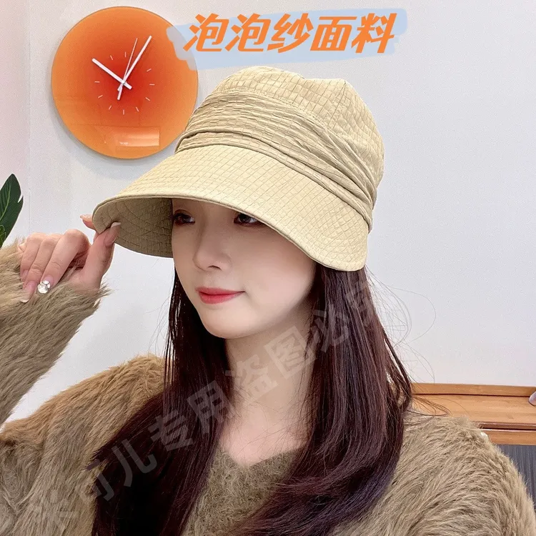 （米）2024新款百搭大帽檐显脸小防晒遮阳帽大头围帽子女可折叠帽