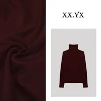 XX.YX（发热小火山）冬季原创韩系定制绒感弹力高领打底衫6017