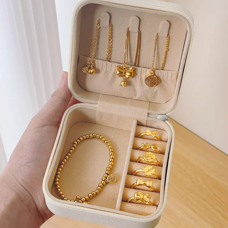 便携式首饰盒收纳盒耳钉耳环手饰品项链戒指小型精致迷你新款盒子