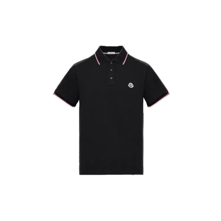 【敏姐专属】全新未使用 MONCLER 蒙口黑色经典毛粘标短袖Polo衫