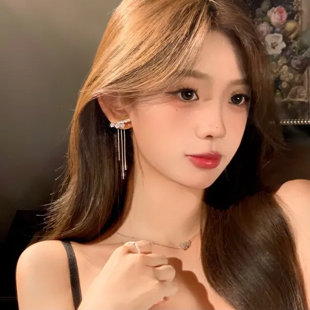 FULL GIRLISH耳环00561百搭蝴蝶结珠珠耳饰女