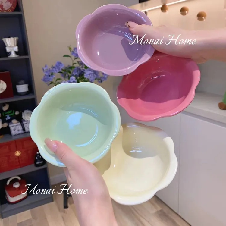 【4个装】陶瓷小碗家用樱花火锅味碟少女心可爱餐具