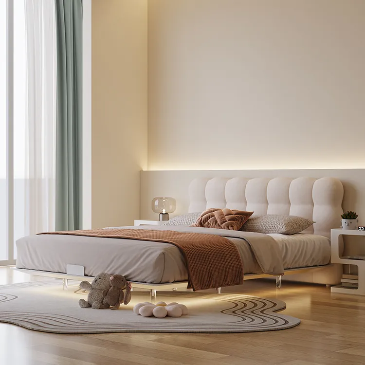 ALTACOM法式奶油风儿童泡泡床轻奢悬浮床个性公主房零甲醛床架