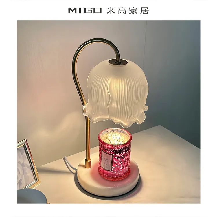 【米高家居】香薰灯创意轻奢大理石无火蜡烛灯复古台灯香薰融烛灯