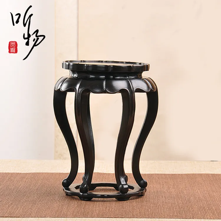 红木雕刻摆件底座黑檀木质实木花盆盆景托架几架茶壶香炉玉器底座