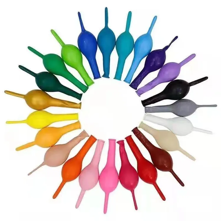 尾巴气球婚庆针尾气球链造型装饰生日布置马卡龙石榴红尾巴气球