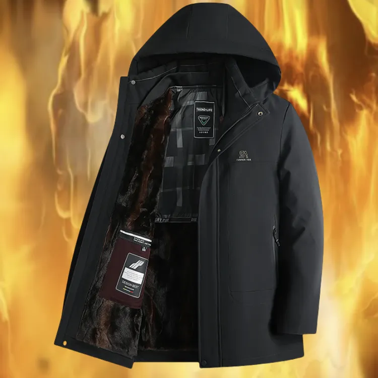 【脱卸内胆】秋冬季男士加绒加厚派克服中老年爸爸保暖商务棉衣外套