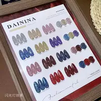 2024年新款网红反光蹦迪璀璨爆闪碎钻甲油套装猫眼美甲店专用