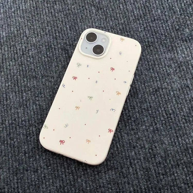 彩色蝴蝶结苹果13手机壳iPhone14promax适用15plus软12ins风11pro