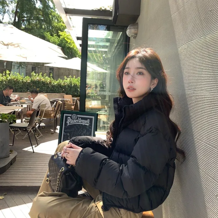 一只聂聂【肯豆同款】2025新款小个子百搭韩版立领时尚保暖棉服外套