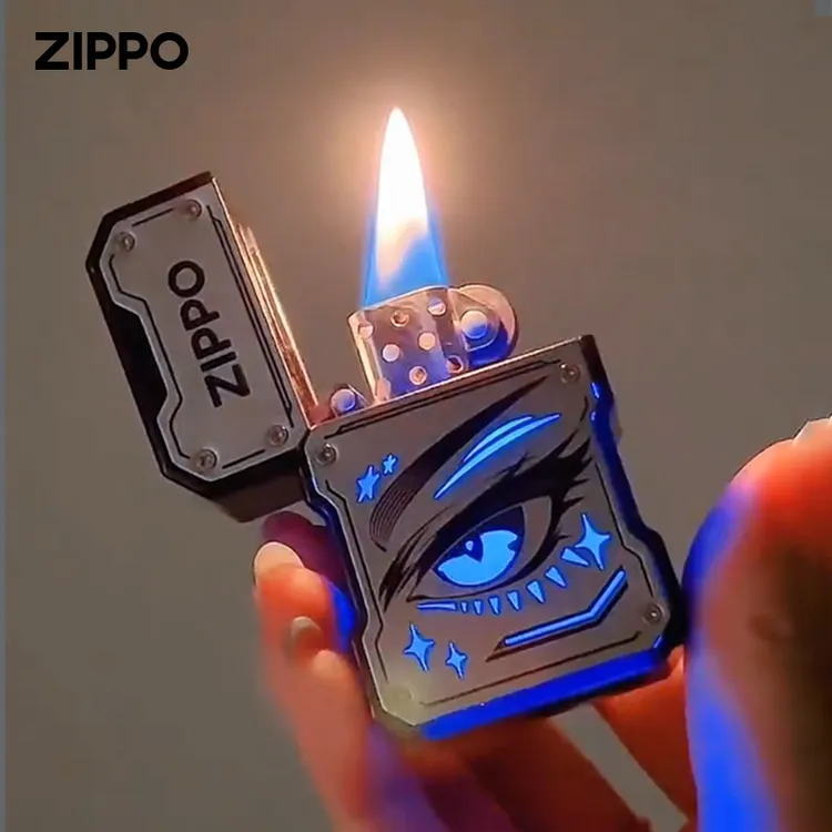 Zippo打火机一眼万年plus合金版可充电发光七夕送男朋友礼物