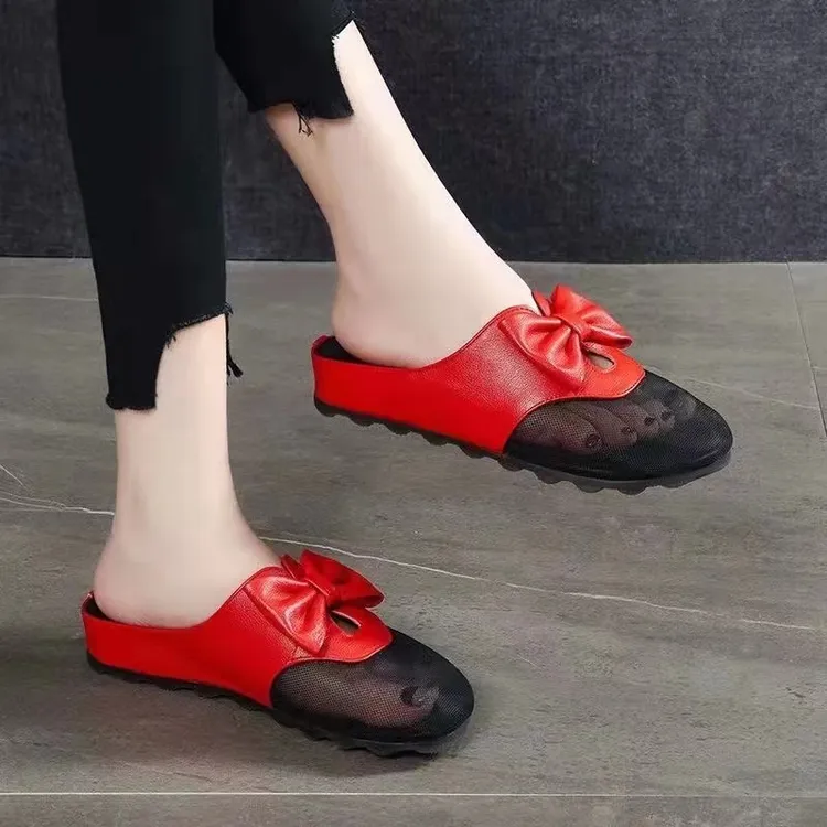 2024春季新款舒适女鞋拖鞋夏季时尚软底平底百搭舒适网纱拖鞋女