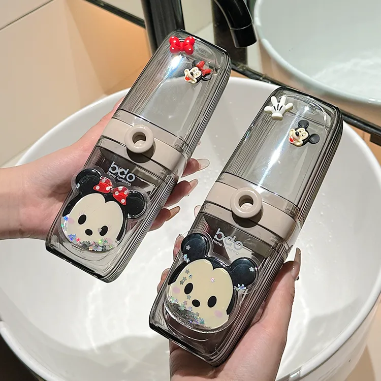 旅行洗漱杯套装透明便携漱口杯牙缸家用大容量情侣牙刷牙膏牙具盒