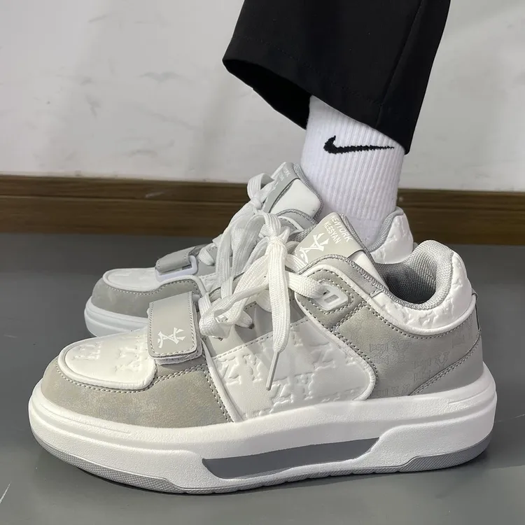 韩版潮流厚底男女情侣老花运动鞋学长鞋新款百搭低帮透气休闲板鞋