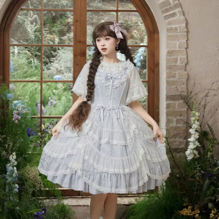 鸢尾之恋原创洛丽塔连衣裙cla系jsk优雅宫廷风lolita公主裙甜美妹
