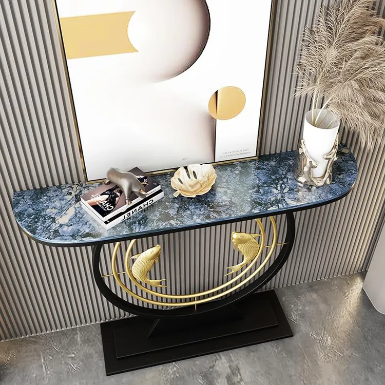 新中式玄关桌意式客厅靠墙玄关柜正对门玄关台轻奢入户玄关端景台