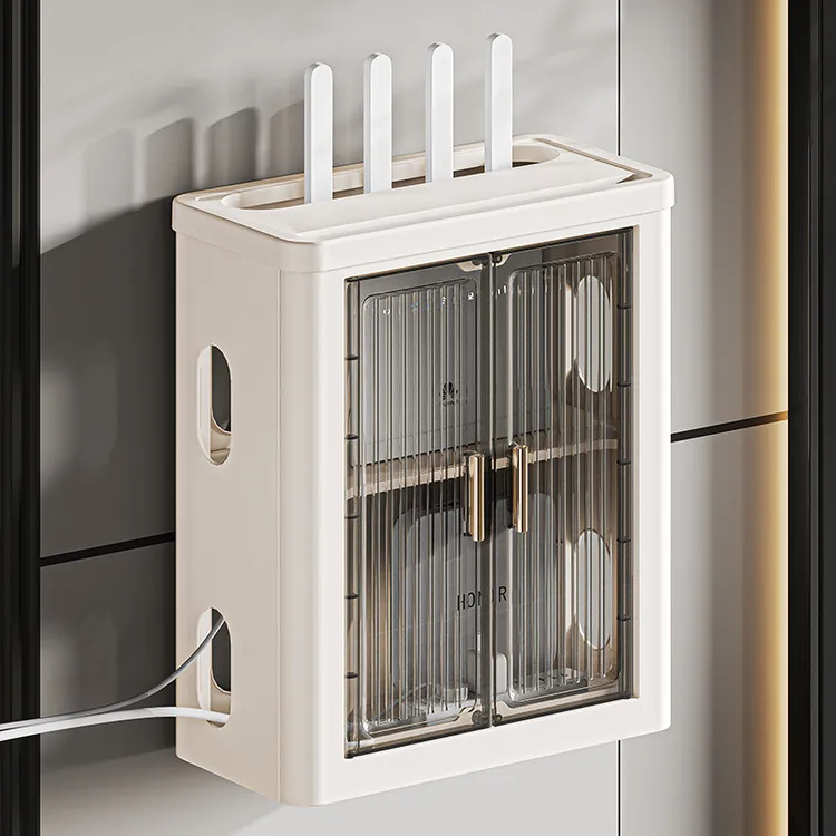 wifi路由器收纳盒简约风家用客厅桌面机顶盒置物架电线插座置物架