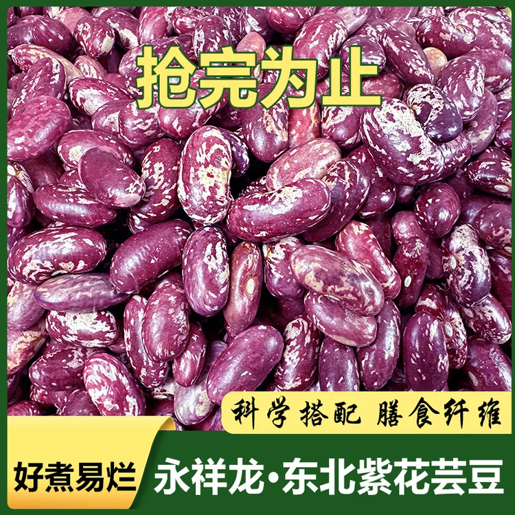 永祥龙东北紫花芸豆大碴粥芸豆农家包豆馅好煮五谷杂粮饱满新豆