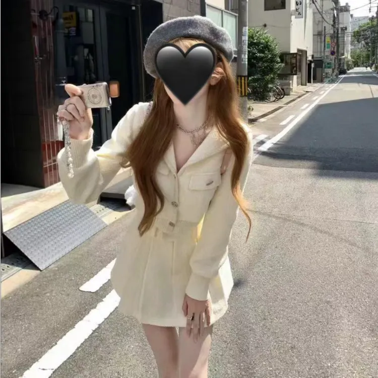 【云舒残月】秋冬韩版套装贵气高级感小香外套减龄百搭显腿长短裙