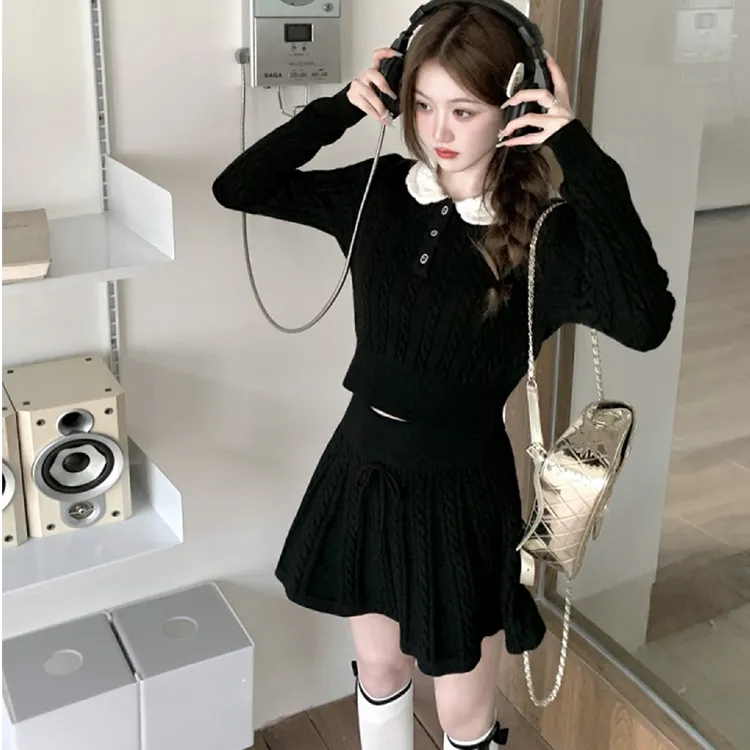 【清新纯欲】秋季时尚小清新纯欲感上衣高级慵懒风轻奢小众裙子