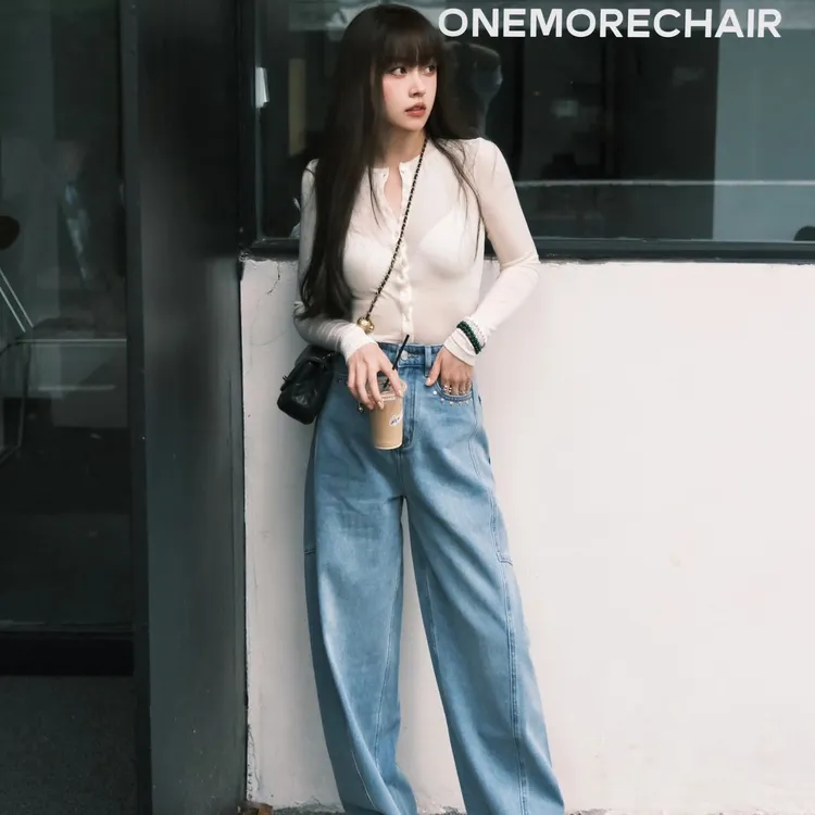 针织春装女款爆款女装新款显瘦通勤慵懒风气质上衣百搭休闲牛仔裤