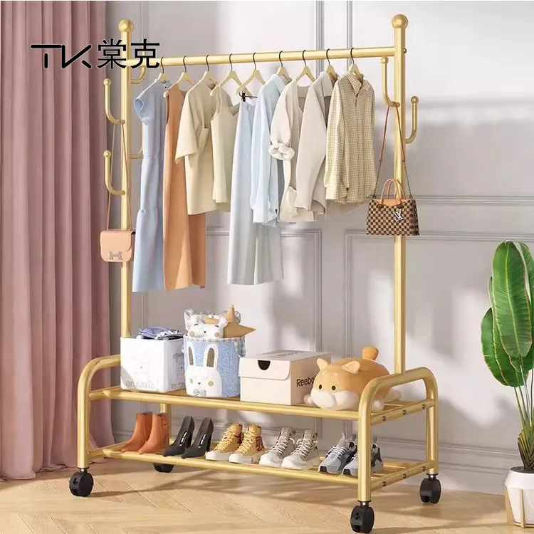 棠克轻奢衣帽架移动落地家用阳台卧室网红款客厅多功能收纳挂衣架