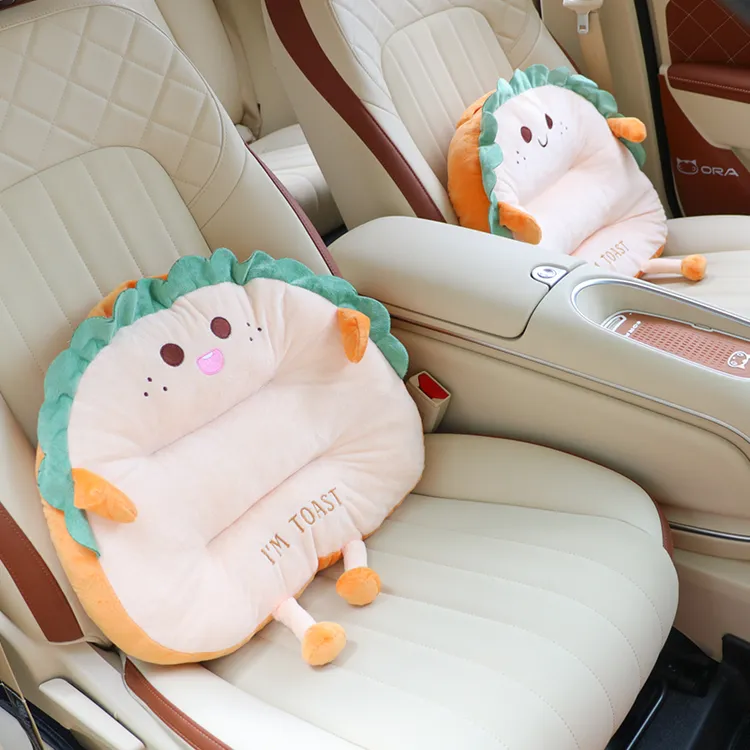 汽车腰靠车载护腰靠枕办公室腰垫靠垫可爱车内座椅吐司面包靠背垫