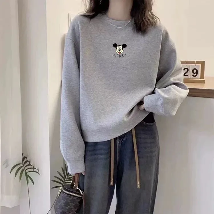 新款秋冬季爆款圆领套头卫衣女宽松休闲纯棉显瘦打底衫上衣外套潮