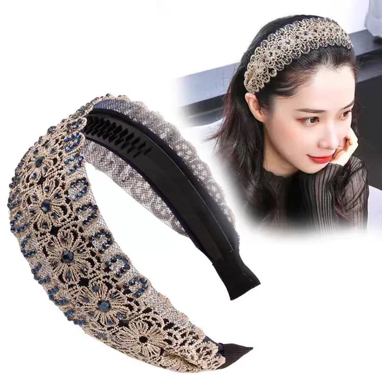 韩国宽边发卡水钻发箍防滑洗脸头箍简约头饰女压发卡子发窟发饰品