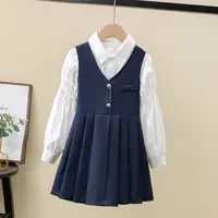 女童JK制服套装春秋朗诵演出裙子学院风背带儿童连衣裙学生幼儿园