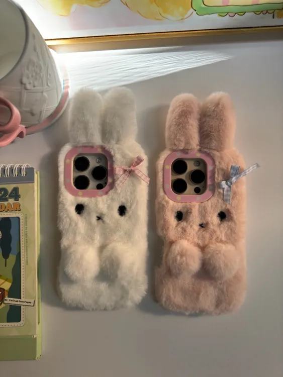秋冬软萌可爱小兔子iphone16pro手机壳适用苹果14/15全包13软壳