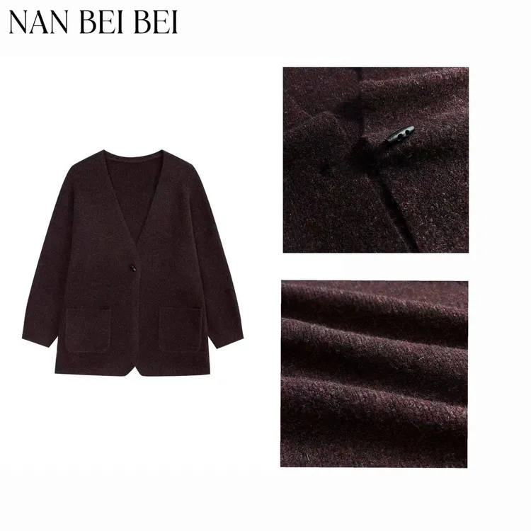  NanBeiBei 道袍 秋冬设计款极简时尚宽松百搭针织外套 1701