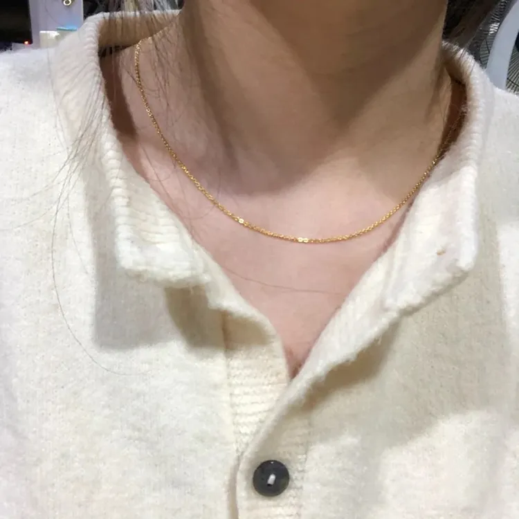 钛钢项链 洗澡不用摘百搭素链闪亮亮细项链锁骨链可挂吊坠不褪色