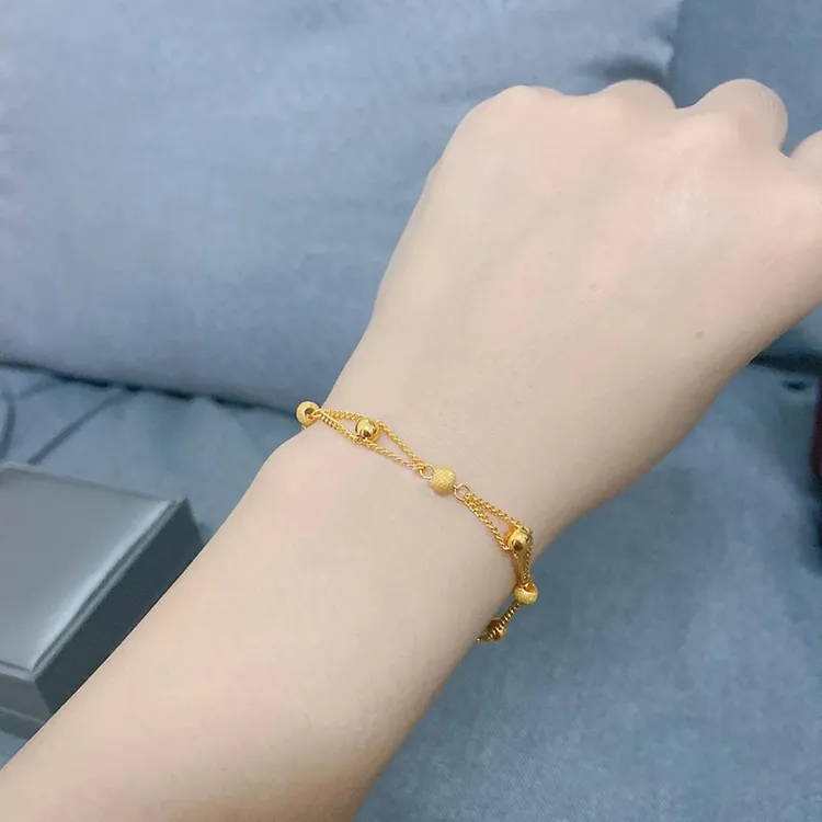 钛钢手链 转运珠拉丝球手链女小众设计简约冷淡风轻奢精致手饰品