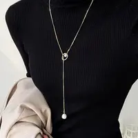 钛钢项链 气质高级感轻奢项链女小众设计秋冬新品长款毛衣链配饰