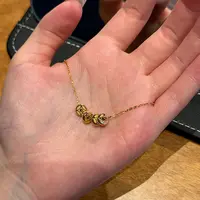 钛钢项链 百搭钱币盘缠秤砣项链女时尚简约小众锁骨链不掉色首饰