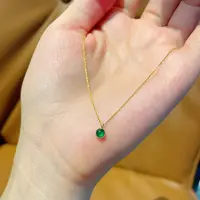 钛钢项链 精致小绿豆吊坠项链女百搭简约迷你锁骨链不褪色配饰品