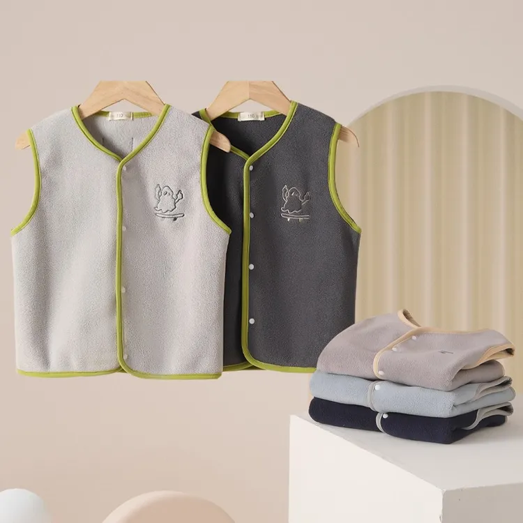 儿童加厚背心保暖发热打底内穿男女童冬季奥粒绒可外穿宝宝马甲