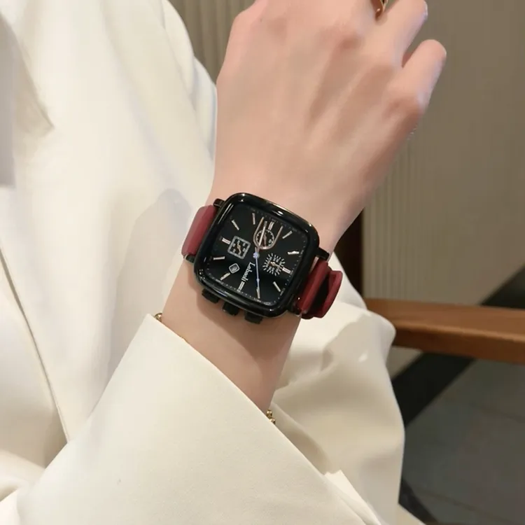 【么茶】春季新品方形气质女士防水简约小众休闲风情侣男女同款手表