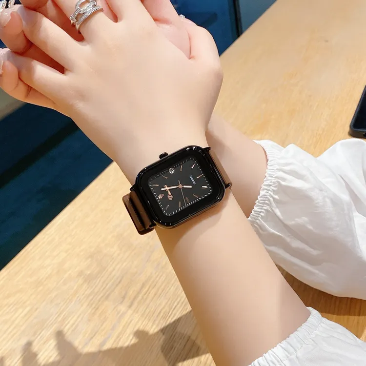 【么茶】2024年新款时尚休闲风简约男女款气质防水潮流女士手表日历