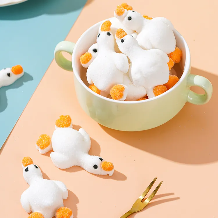 【现货发】3d躺平鸭棉花糖散装咖啡奶茶休闲网红糖果儿童棉花糖