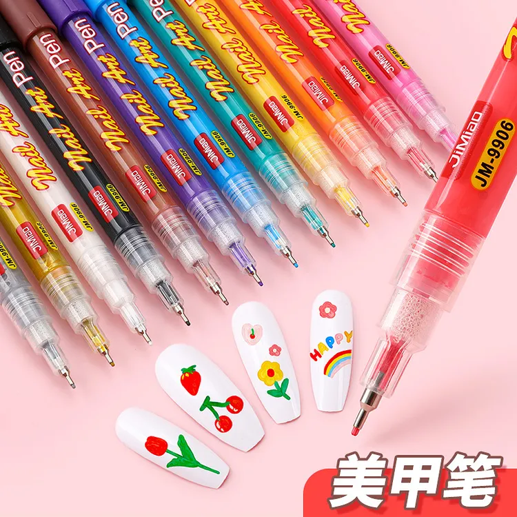 网红美甲新款涂鸦笔多功能diy造型彩绘笔免烤快速彩绘丙烯马克笔