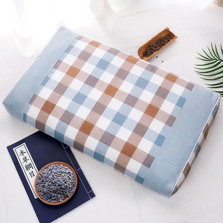 薰衣草荞麦枕纯棉透气可拆洗苦荞枕硬枕单人成人大号深度睡眠枕