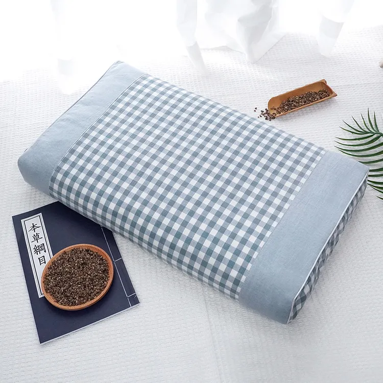 全荞麦枕荞麦壳花草枕苦荞睡眠枕硬枕可拆洗水洗棉全棉高低枕芯