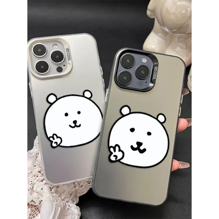 16promax适用iPhone15手机壳12p苹果13pro硬14plus可爱比耶自嘲熊