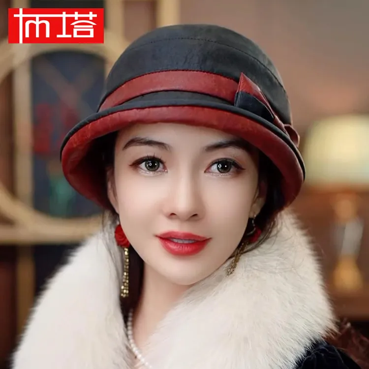 【香云纱小礼帽】布塔时尚四季款百搭防晒保暖礼帽优雅气质显脸小