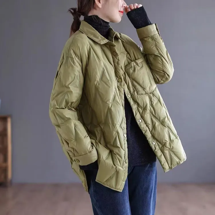 200斤衬衫棉服女2025年春装新款宽松显瘦轻薄款上衣女士外套