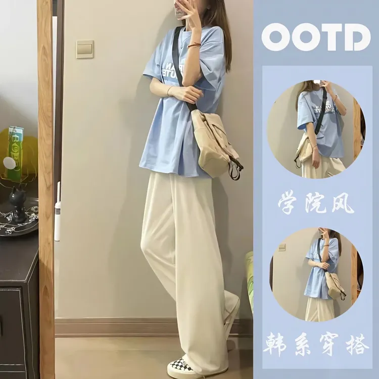 休闲运动服套装夏装潮款少女时尚T恤12-16-18岁初高中学生两件套