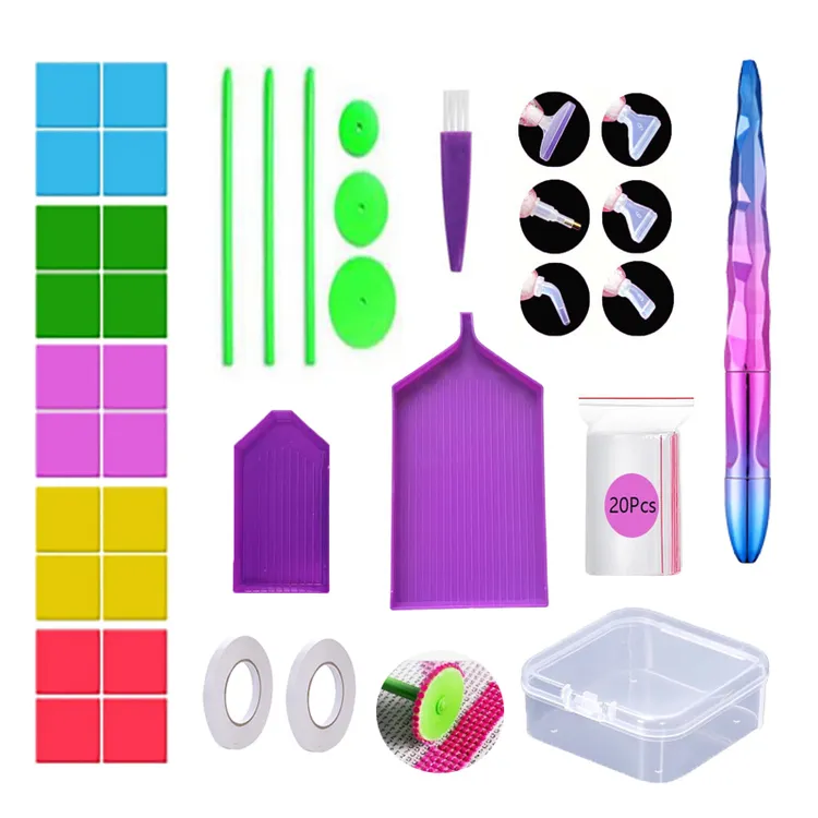 钻石画快速点钻笔工具翻钻大盘胶泥款照明笔粘钻砖石绣可替换笔头