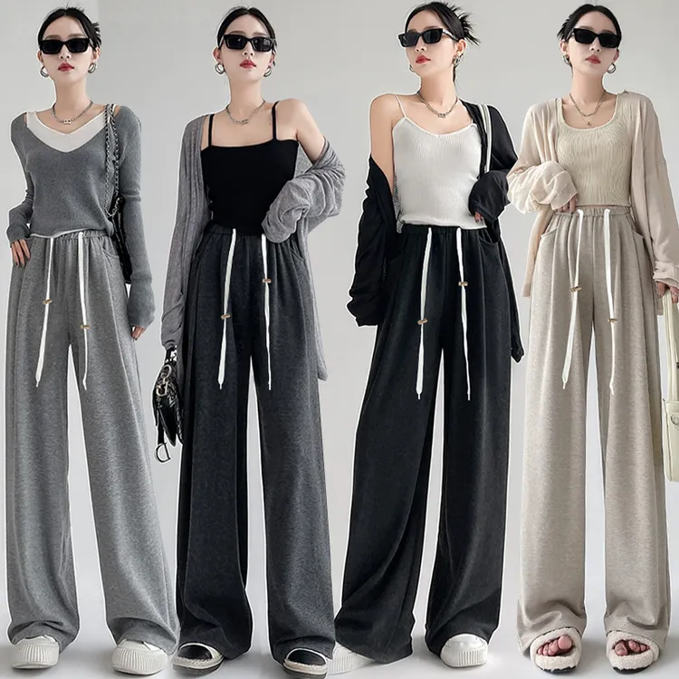 生完也能穿的孕妇裤春装糯米阔腿裤宽松高腰系绳子高腰显瘦休闲裤